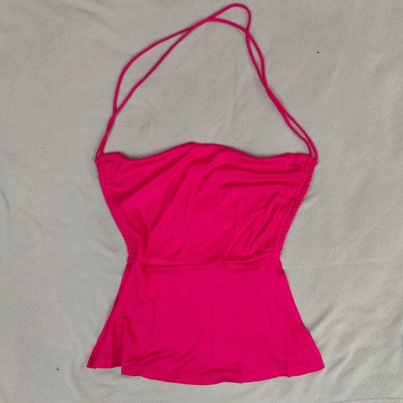 Intimately Free People Halter Top Womens Small Raspberry Pink Open Back NWT Rave - Picture 2 of 7